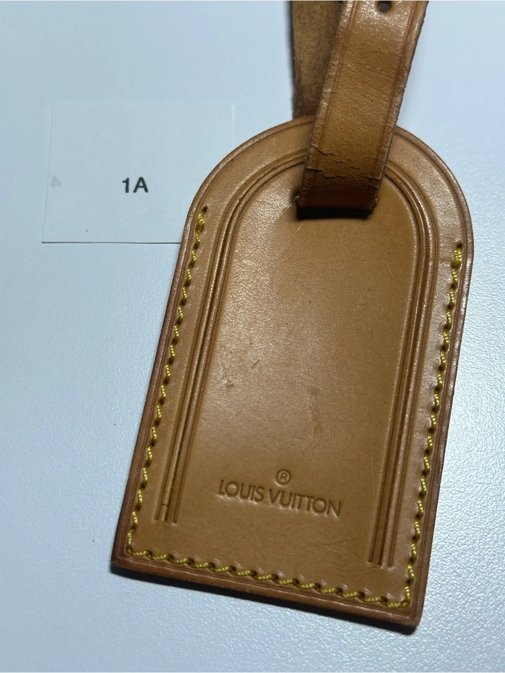 Louis Vuitton Cognac Tan Leather Luggage Tag and Strap